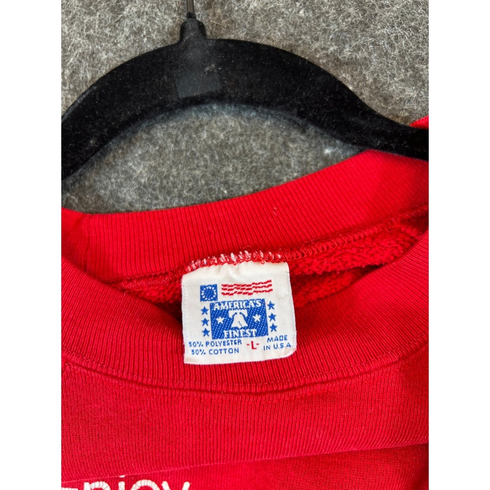 Vintage 90s Coca Cola Sweatshirt Mens Large Red Raglan Graphic Pullover USA - Picture 3 of 7